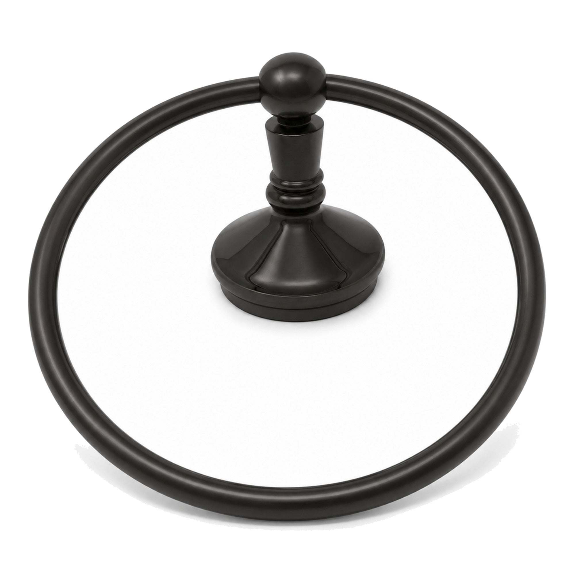 Sacramento Vintage Style Towel Holder Ring, Solid Brass and Escutcheon P0309 | Strom Living Satin Black - Bathroom Accessories