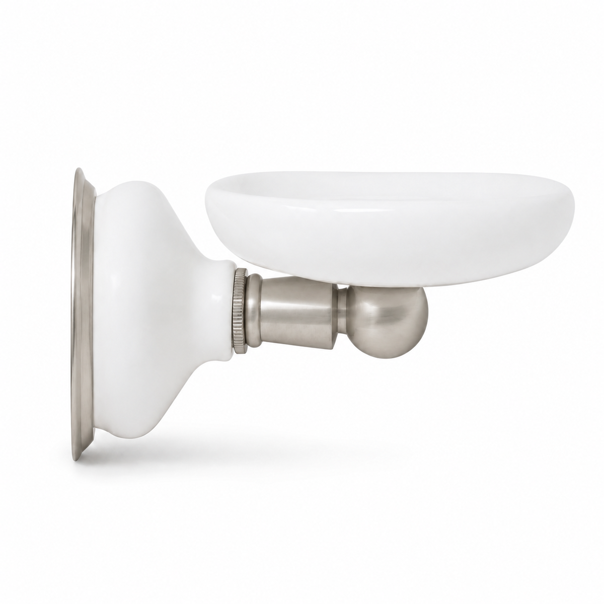 Columbia Wall Mount Porcelain Toothbrush Glass Holder, Solid Brass P0313 | Strom Living Matte Nickel - Bathroom Accessories