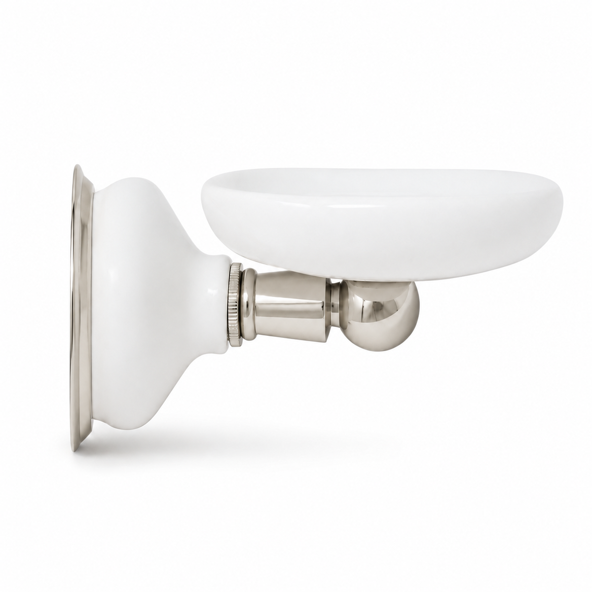 Columbia Wall Mount Porcelain Toothbrush Glass Holder, Solid Brass P0313 | Strom Living Polished Nickel - Bathroom Accessories