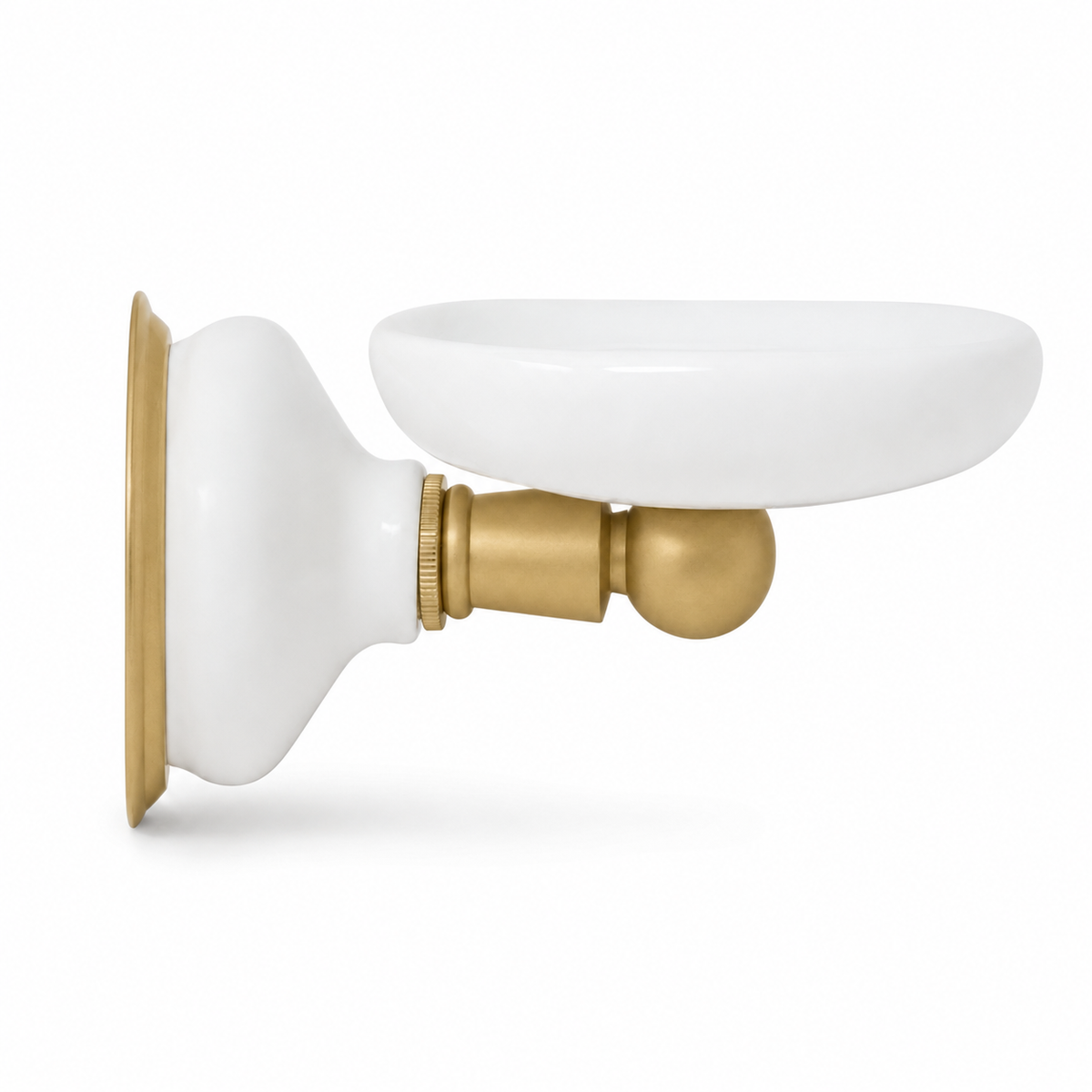 Columbia Wall Mount Porcelain Toothbrush Glass Holder, Solid Brass P0313 | Strom Living Raw Brass - Bathroom Accessories