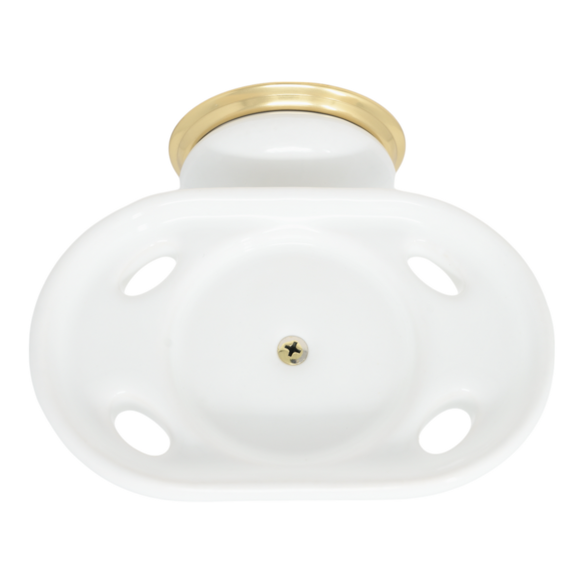 Columbia Wall Mount Porcelain Toothbrush Glass Holder, Solid Brass P0313 | Strom Living - Bathroom Accessories
