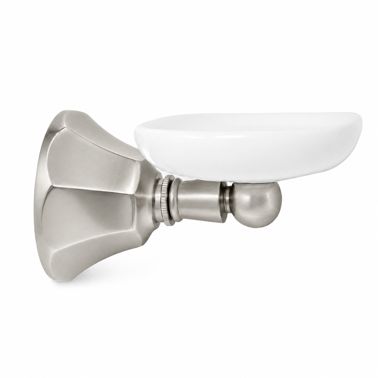 Mississippi Vintage Style Wall Mount Porcelain Deco Toothbrush and Glass Holder, Solid Brass P0315 | Strom Living Matte Nickel - Bathroom Accessories