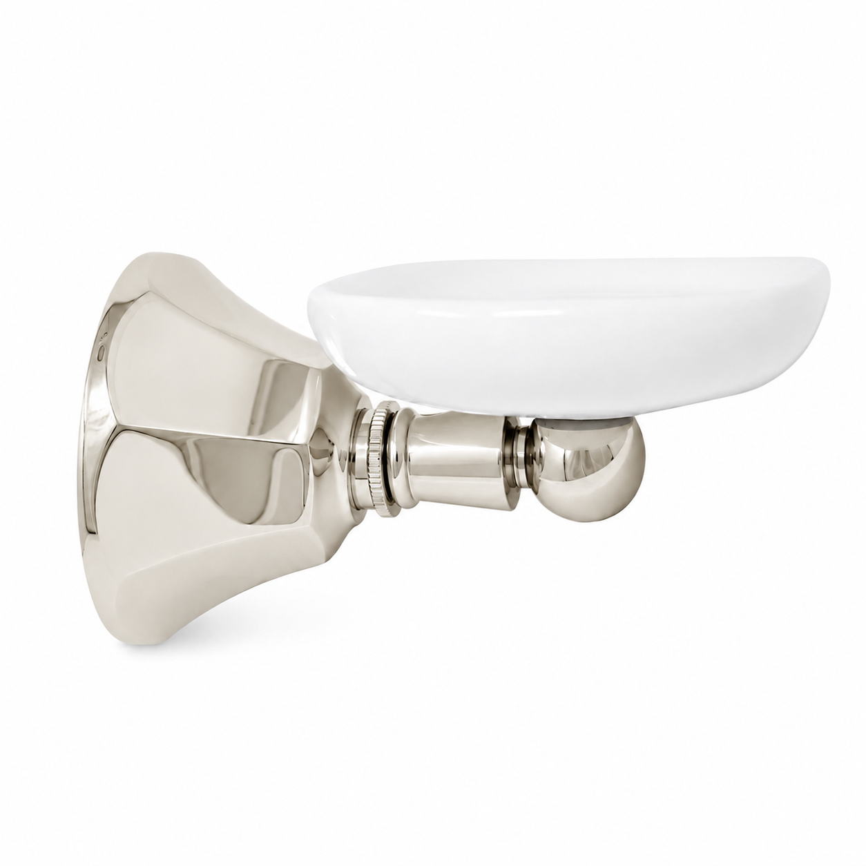 Mississippi Vintage Style Wall Mount Porcelain Deco Toothbrush and Glass Holder, Solid Brass P0315 | Strom Living Polished Nickel - Bathroom Accessories