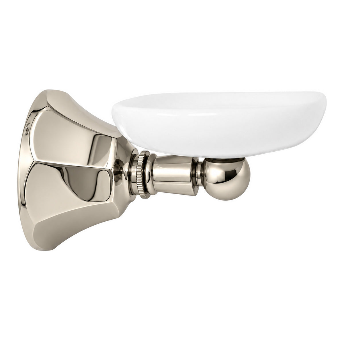 Mississippi Vintage Style Wall Mount Porcelain Deco Toothbrush and Glass Holder, Solid Brass P0315 in Polished Nickel