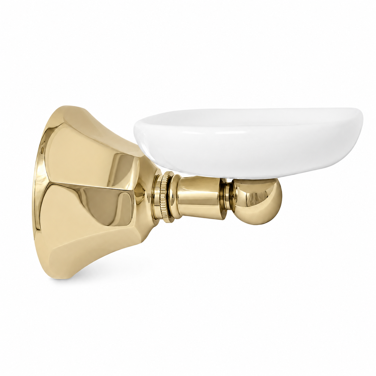 Mississippi Vintage Style Wall Mount Porcelain Deco Toothbrush and Glass Holder, Solid Brass P0315 | Strom Living Polished Brass - Bathroom Accessories