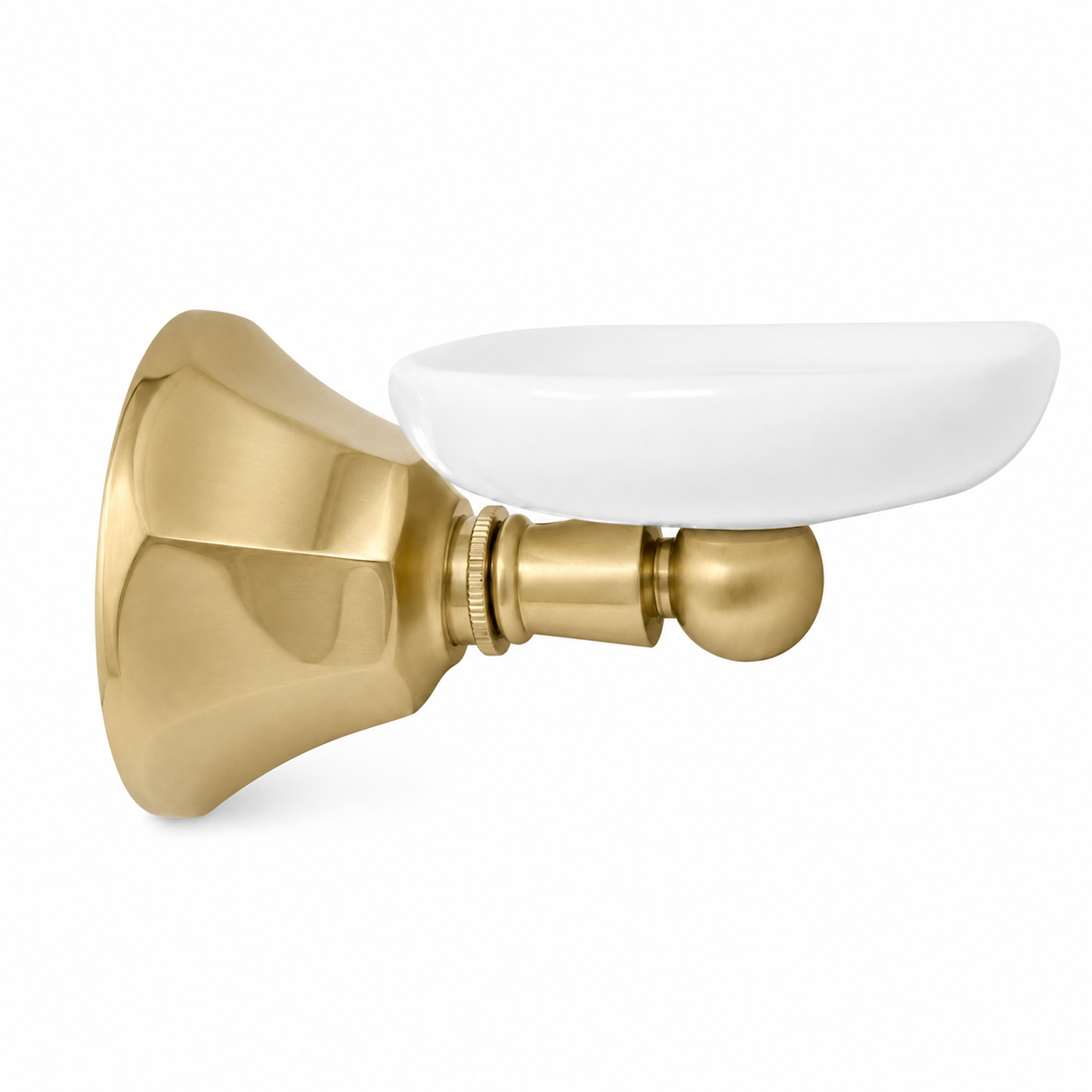 Mississippi Vintage Style Wall Mount Porcelain Deco Toothbrush and Glass Holder, Solid Brass P0315 | Strom Living Satin Brass - Bathroom Accessories
