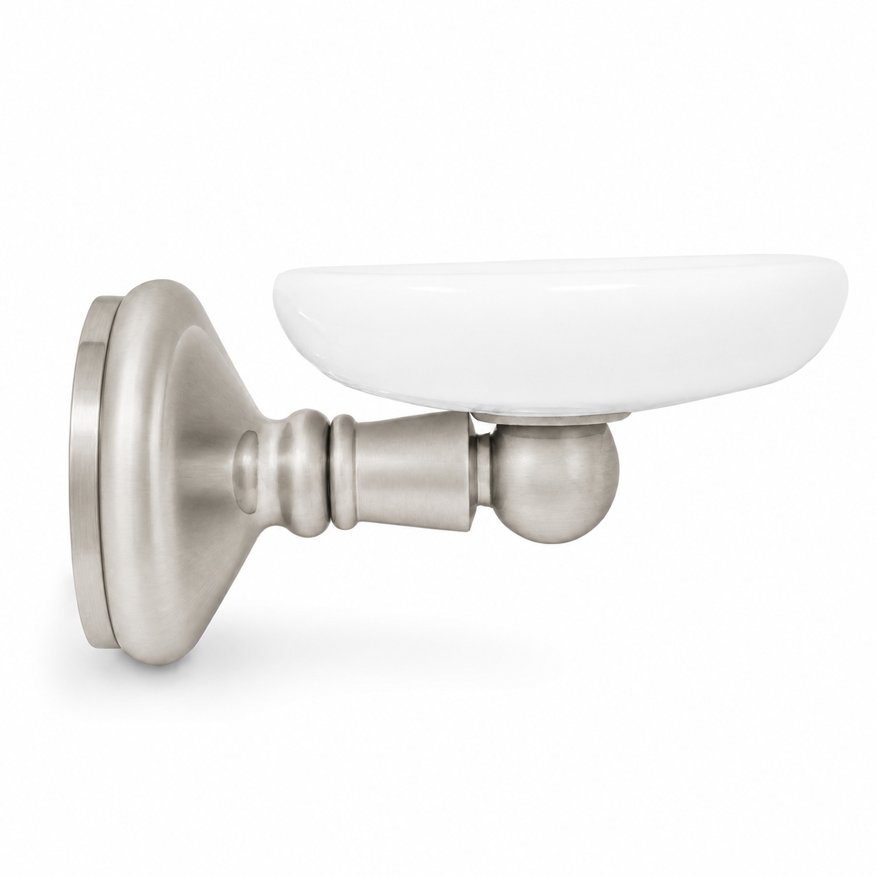 Sacramento Traditional Style Wall Mount Porcelain Toothbrush and Glass Holder, Solid Brass P0316 | Strom Living Matte Nickel - Bathroom Accessories