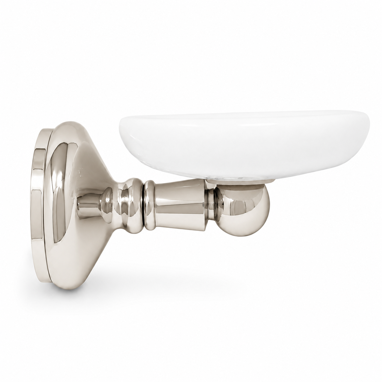 Sacramento Traditional Style Wall Mount Porcelain Toothbrush and Glass Holder, Solid Brass P0316 | Strom Living Polished Nickel - Bathroom Accessories