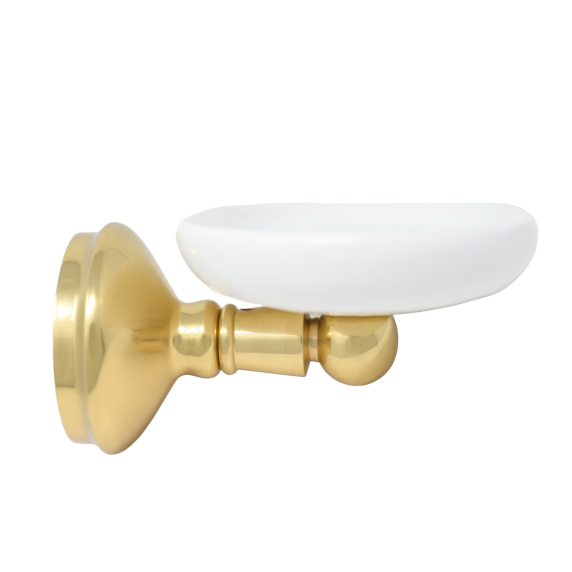 Sacramento Traditional Style Wall Mount Porcelain Toothbrush and Glass Holder, Solid Brass P0316 | Strom Living Polished Brass - Bathroom Accessories
