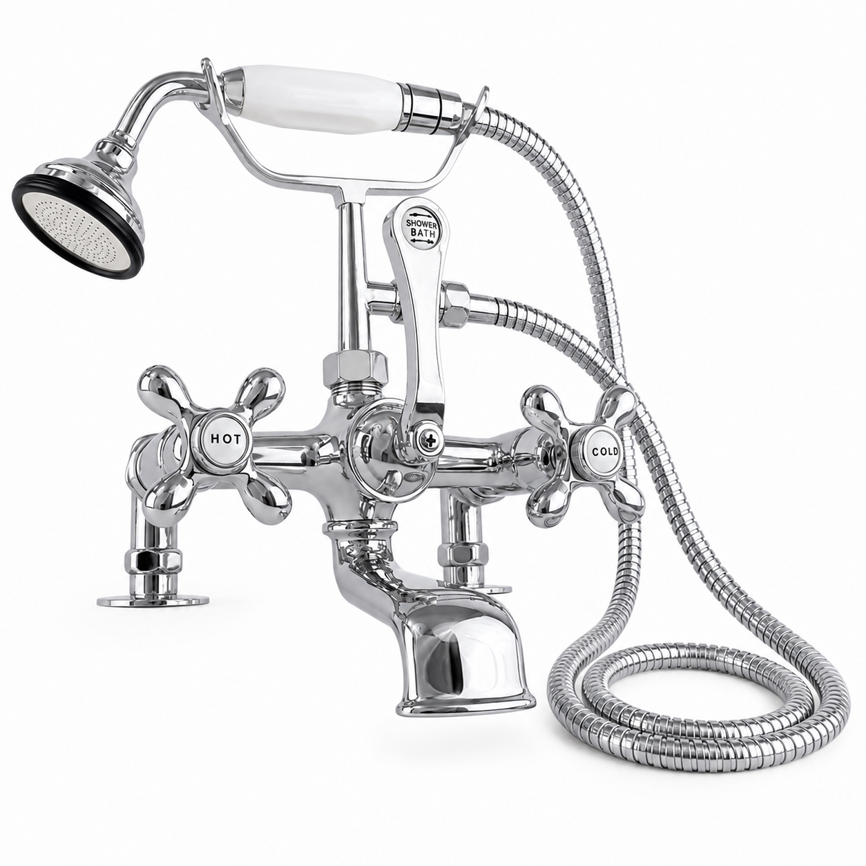 British Telephone Deck Mount Tub Faucet P0341 | Strom Living Chrome - Tub Fillers