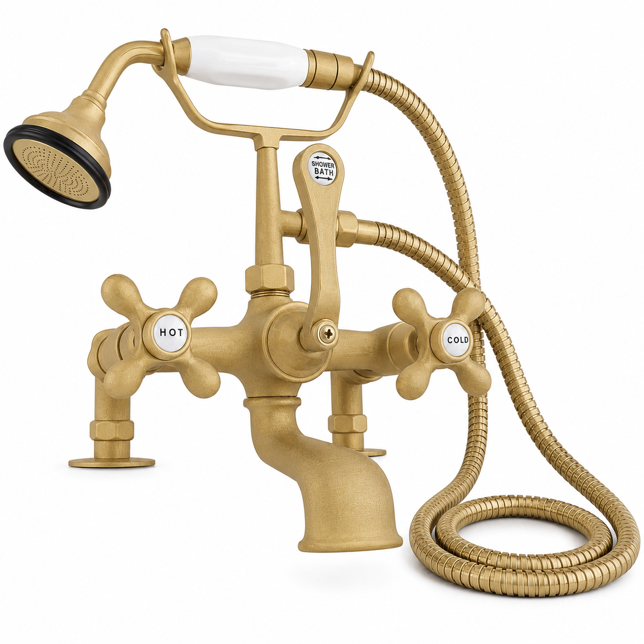 British Telephone Deck Mount Tub Faucet P0341 | Strom Living Raw Brass - Tub Fillers