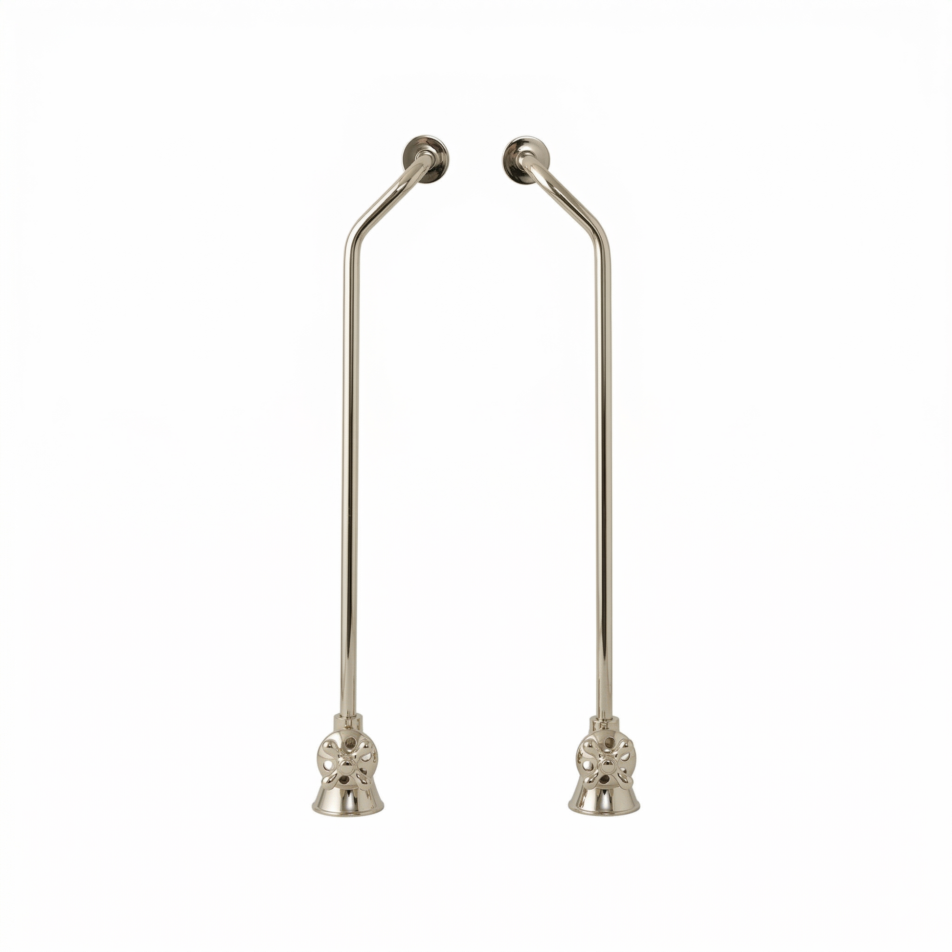 Strom Living Tub Supply Set with Double Offset Tubing Cross-Point Handles Polished Nickel - Plumbing Parts