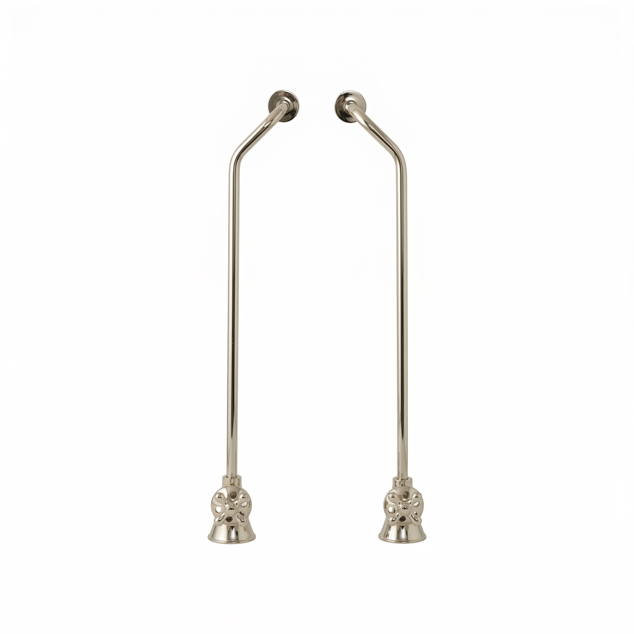 Strom Living Tub Supply Set with Double Offset Tubing Lever Handles Polished Nickel - Plumbing Parts