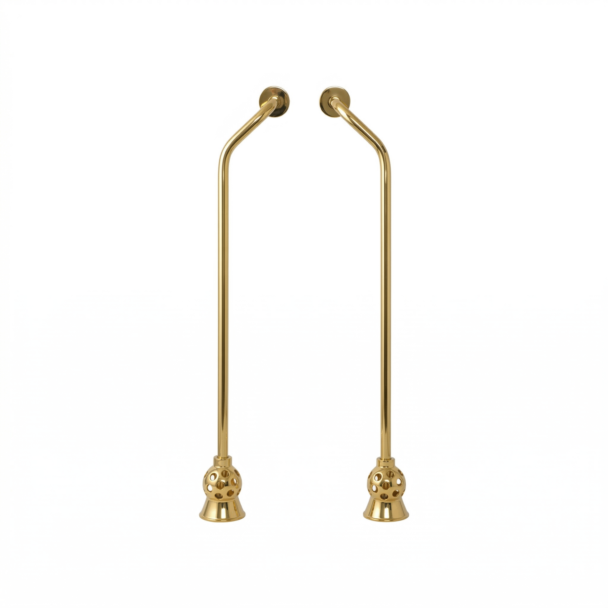 Strom Living Tub Supply Set with Double Offset Tubing Cross-Point Handles Polished Brass - Plumbing Parts