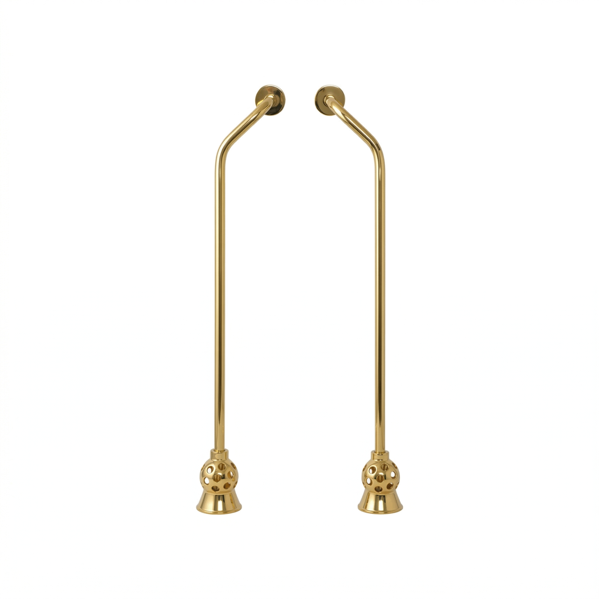 Strom Living Tub Supply Set with Double Offset Tubing Lever Handles Polished Brass - Plumbing Parts