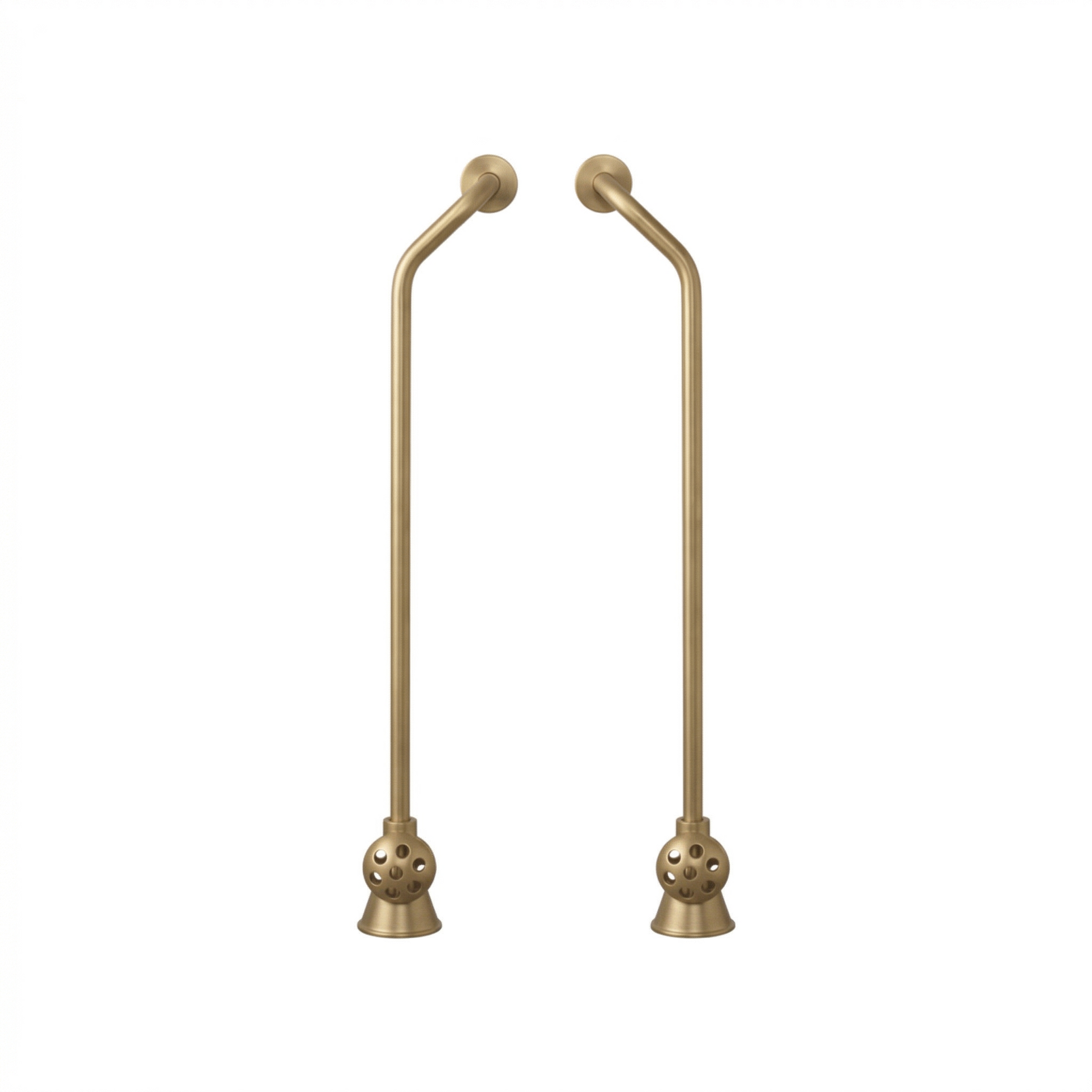 Strom Living Tub Supply Set with Double Offset Tubing Lever Handles Raw Brass - Plumbing Parts