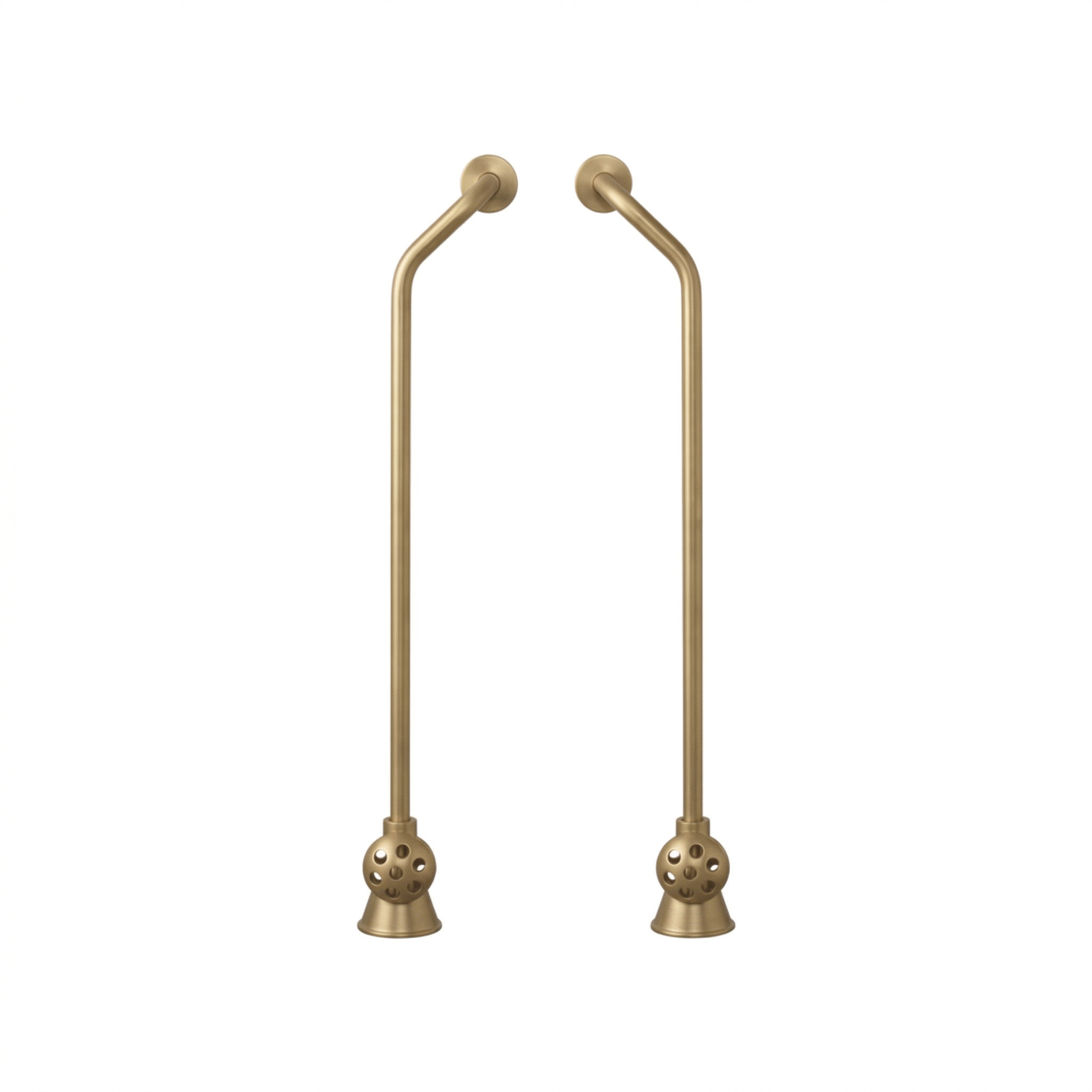 Strom Living Tub Supply Set with Double Offset Tubing Lever Handles Raw Brass - Plumbing Parts