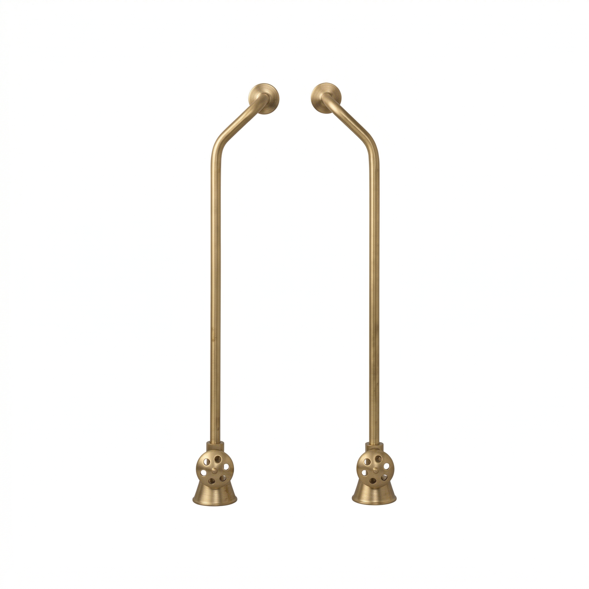 Strom Living Tub Supply Set with Double Offset Tubing Cross-Point Handles Satin Brass - Plumbing Parts