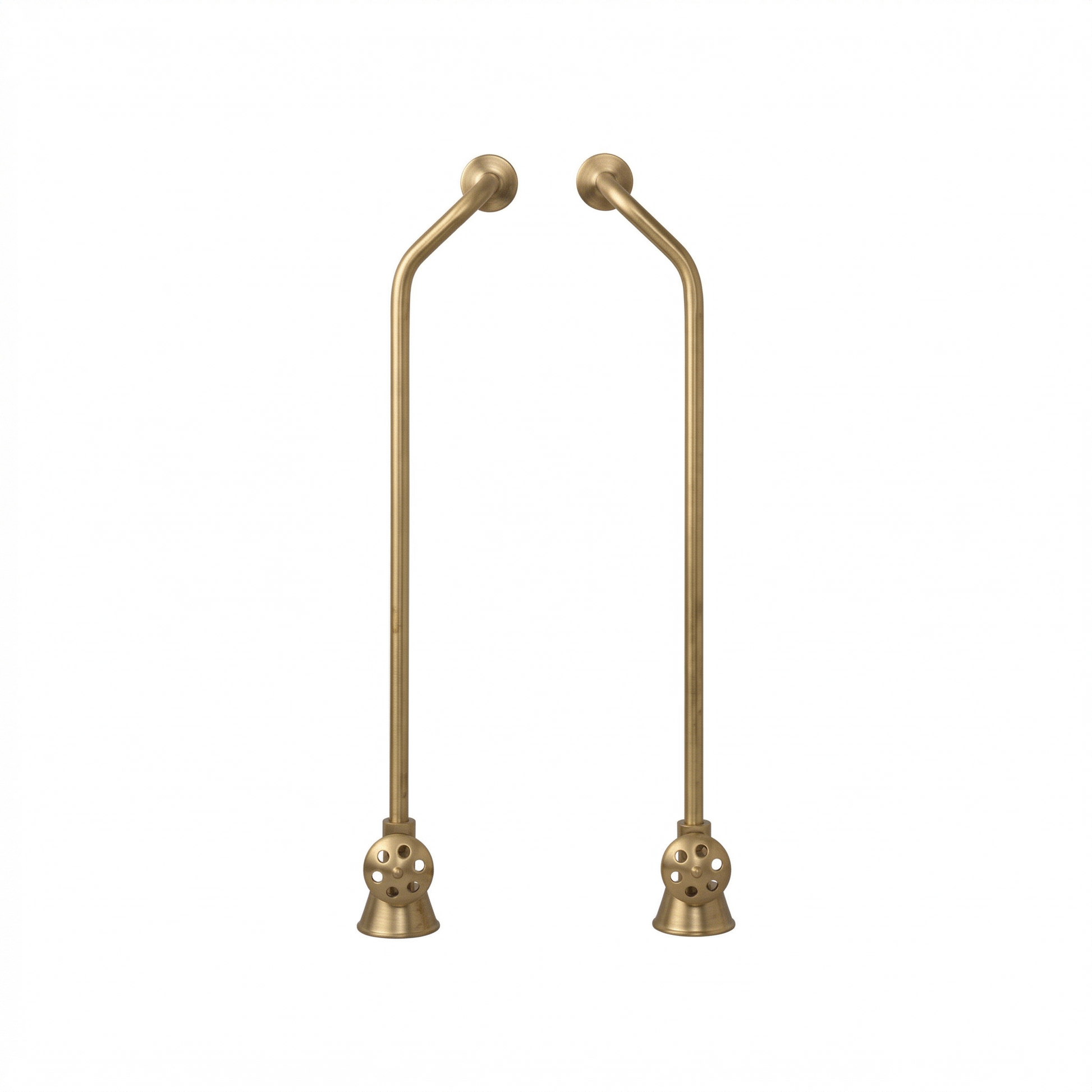 Strom Living Tub Supply Set with Double Offset Tubing Lever Handles Satin Brass - Plumbing Parts