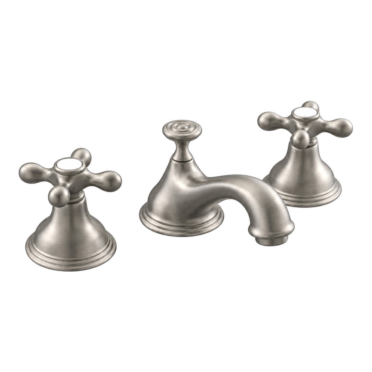 St. Lawrence Widespread Lavatory Faucet Cross P0345 in Matte Nickel