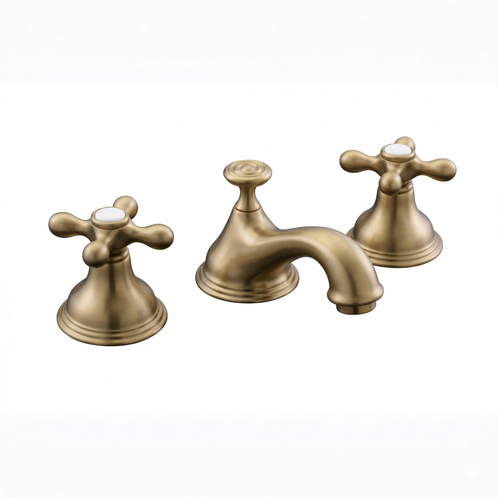 St. Lawrence Widespread Lavatory Faucet Cross P0345 | Strom Living Raw Brass - Bathroom Faucets