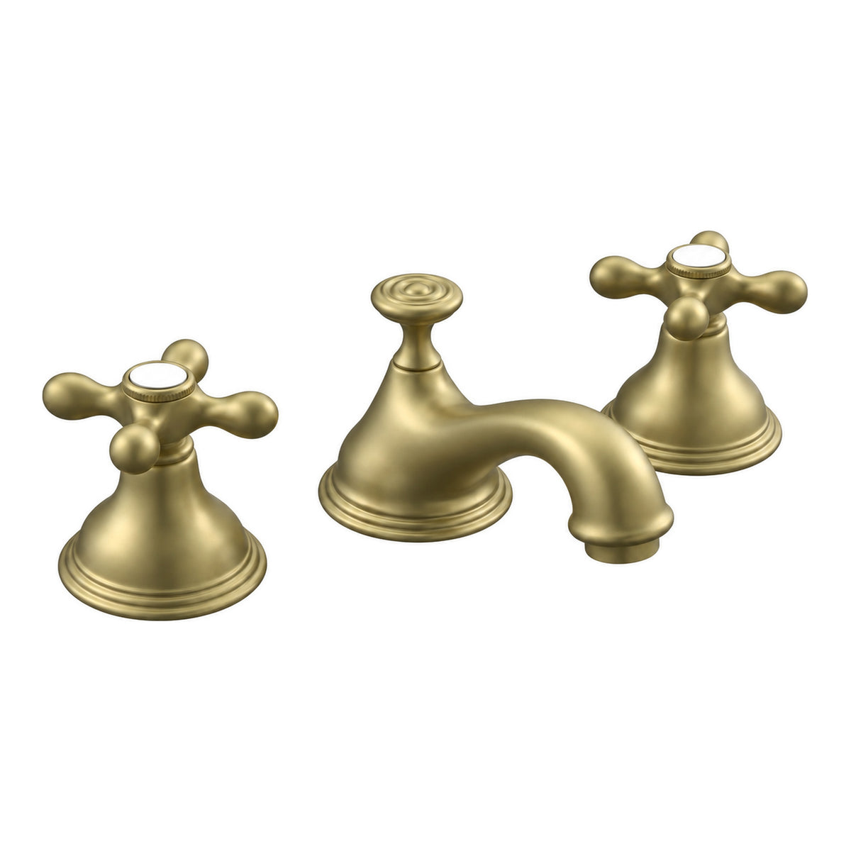 St. Lawrence Widespread Lavatory Faucet Cross P0345 in Raw Brass