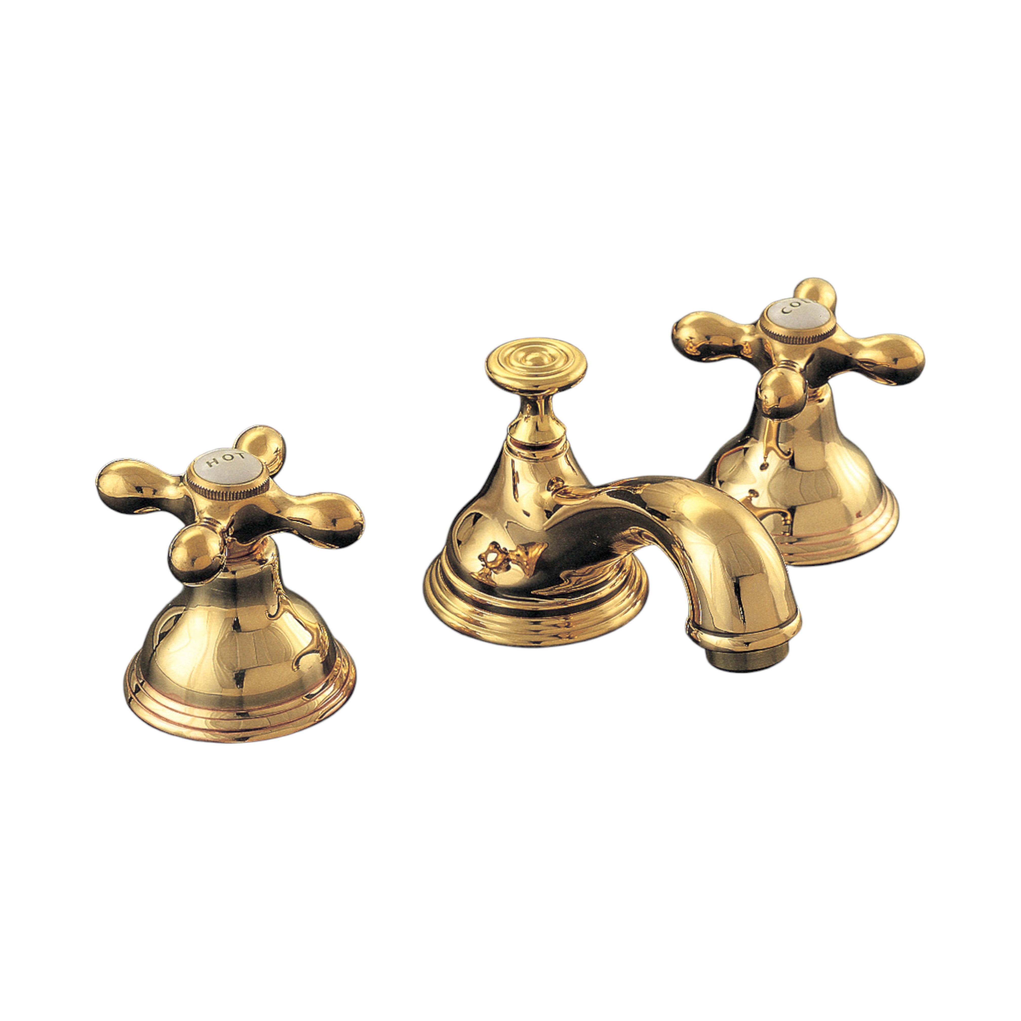 St. Lawrence Sink Faucet with Cross Handles, Pop-up Drain and Porcelain Buttons P0345 | Strom Living