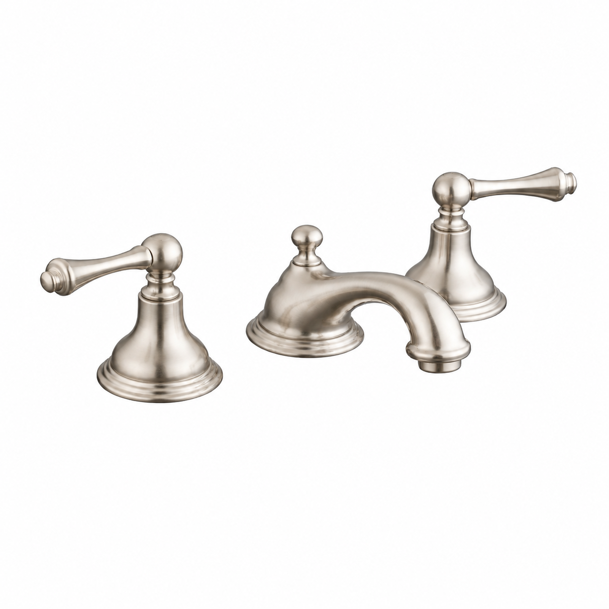 St. Lawrence Deck Mount Widespread Sink Faucet P0346 | Strom Living Matte Nickel - Bathroom Faucets