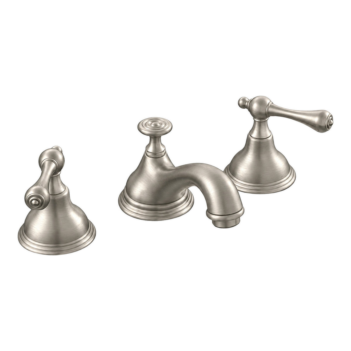 St. Lawrence Deck Mount Widespread Sink Faucet P0346 in Matte Nickel