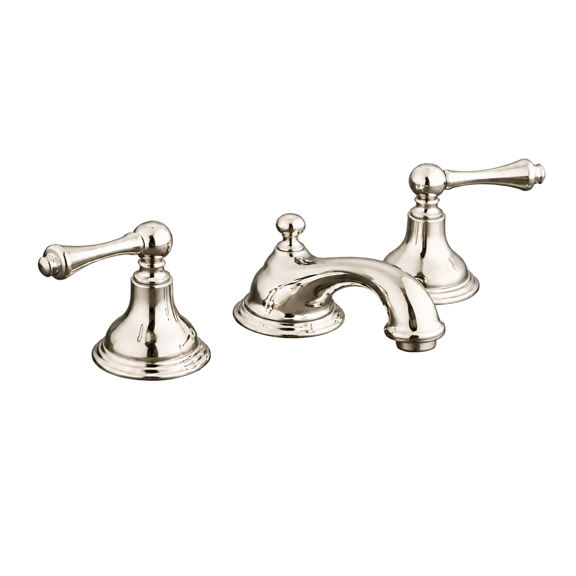 St. Lawrence Deck Mount Widespread Sink Faucet P0346 | Strom Living Polished Nickel - Bathroom Faucets
