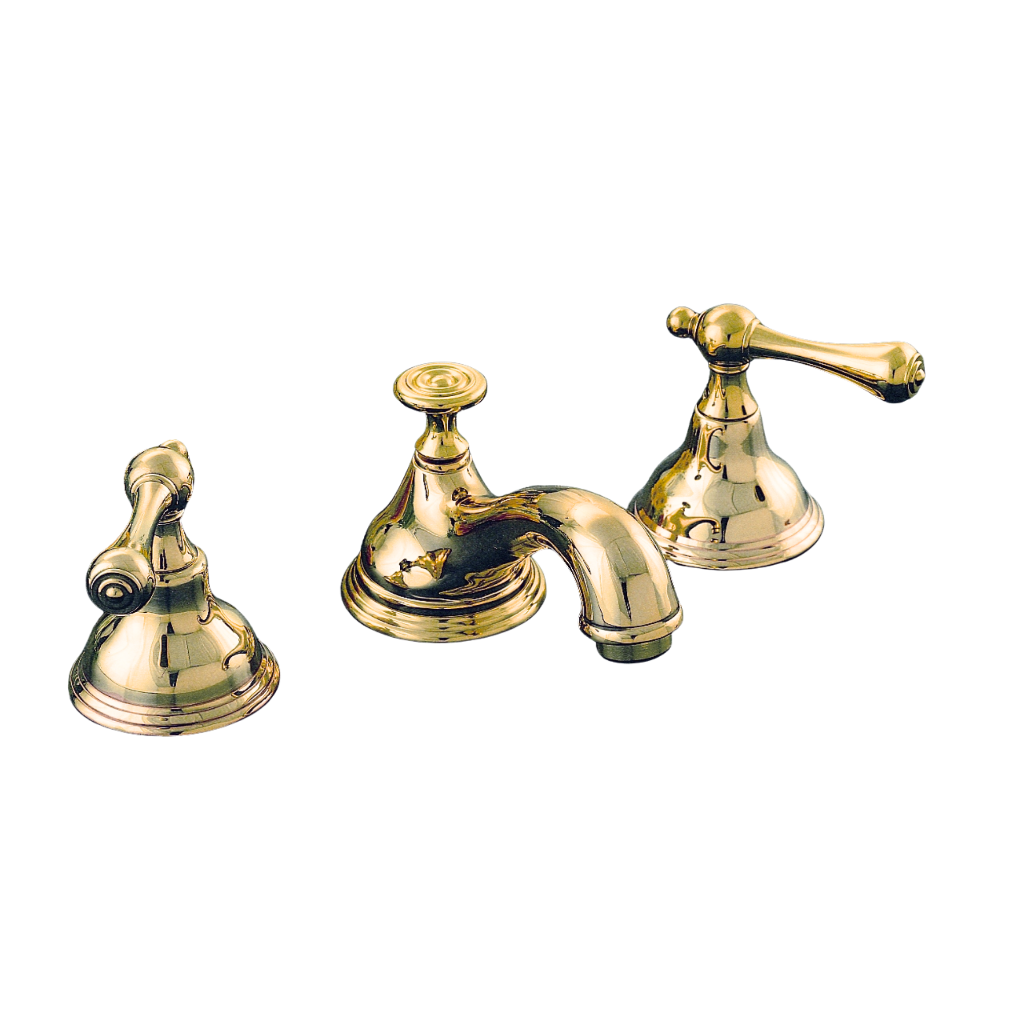 St. Lawrence Deck Mount Widespread Sink Faucet P0346 | Strom Living Supercoat Brass - Bathroom Faucets
