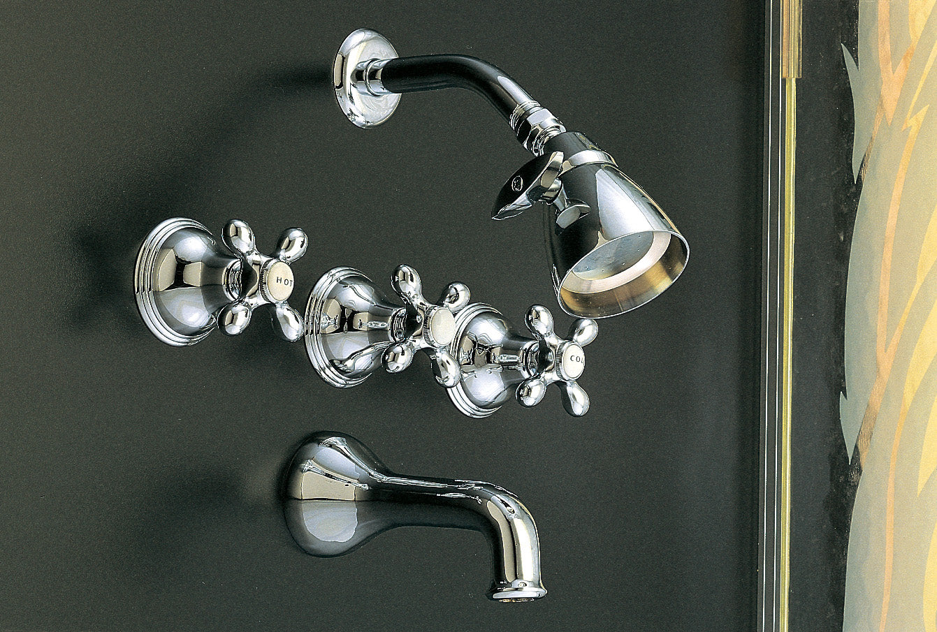 St. Lawrence In-Wall Tub Filler Set Cross Handles P0406 | Strom Living - Showers