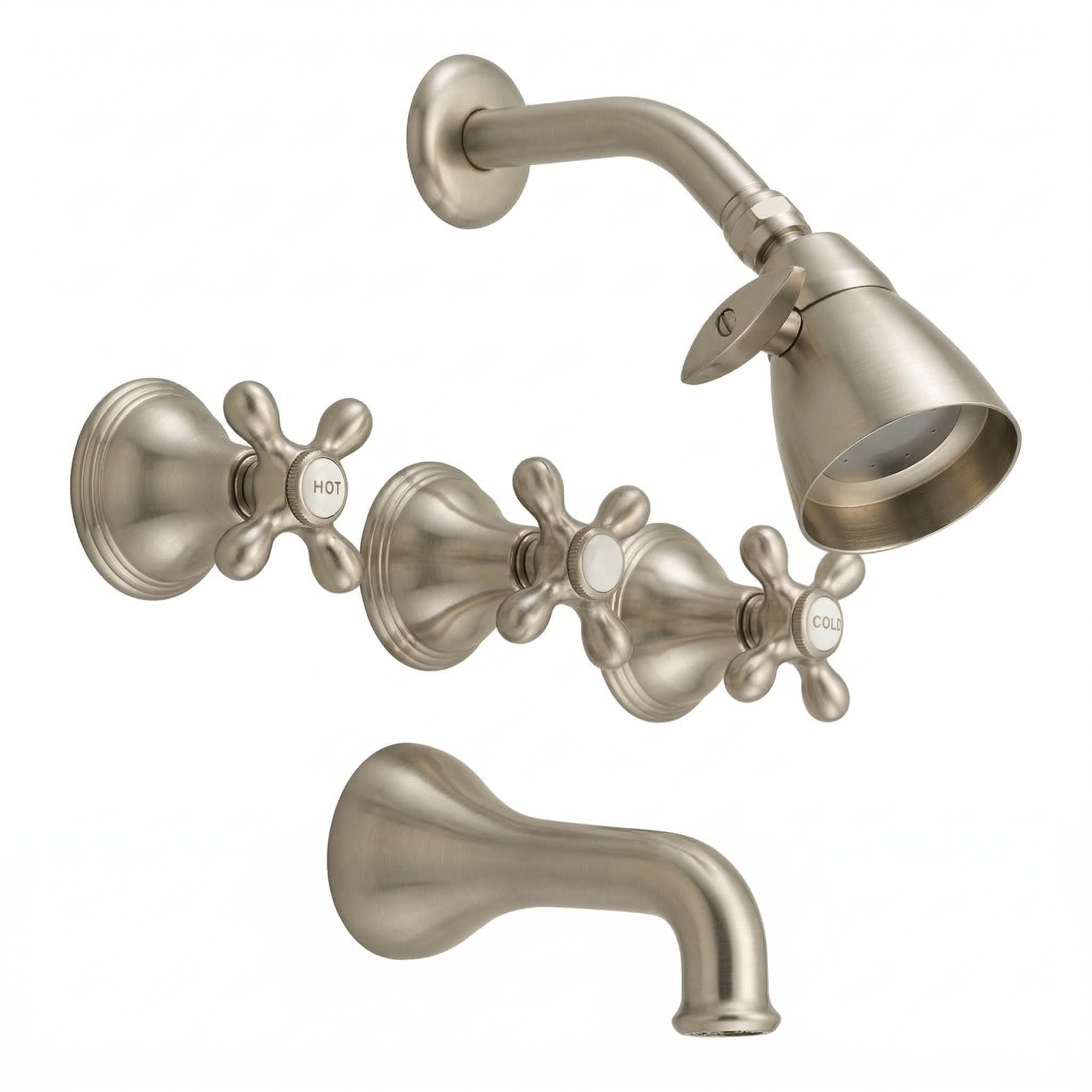 St. Lawrence In-Wall Tub & Shower Set P0352 | Strom Living Matte Nickel - Showers