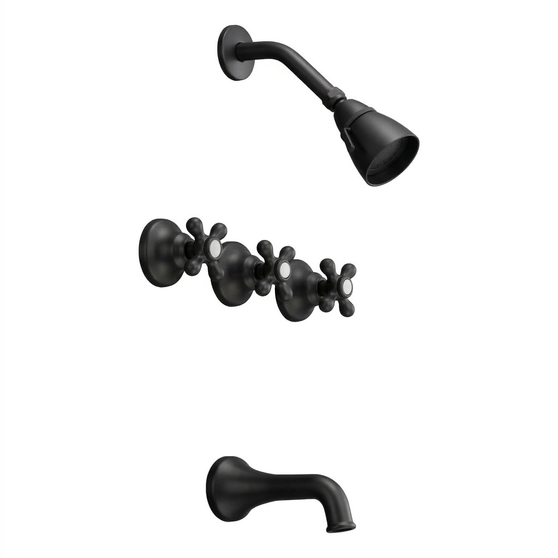 Sacramento Rhine In-Wall Tub & Shower Set P0360 | Strom Living Satin Black - Showers