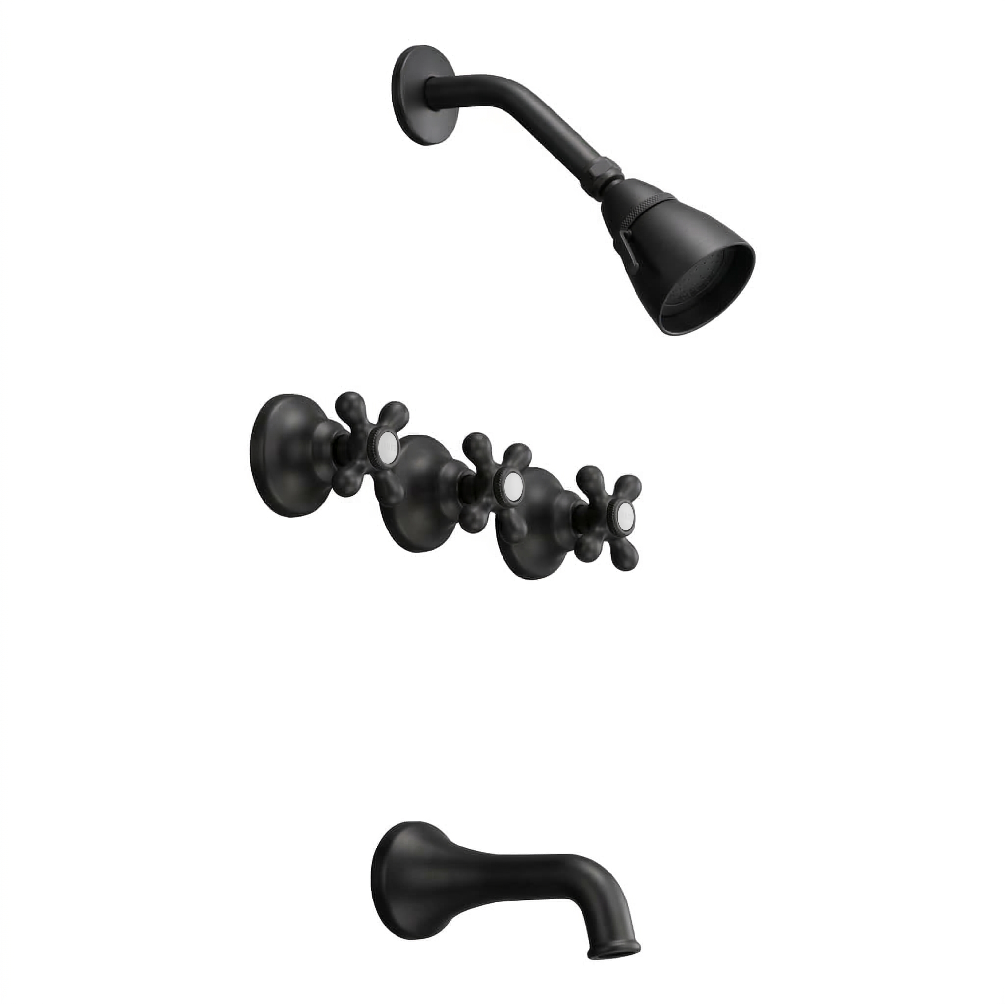 Sacramento Rhine In-Wall Tub & Shower Set P0360 | Strom Living Satin Black - Showers
