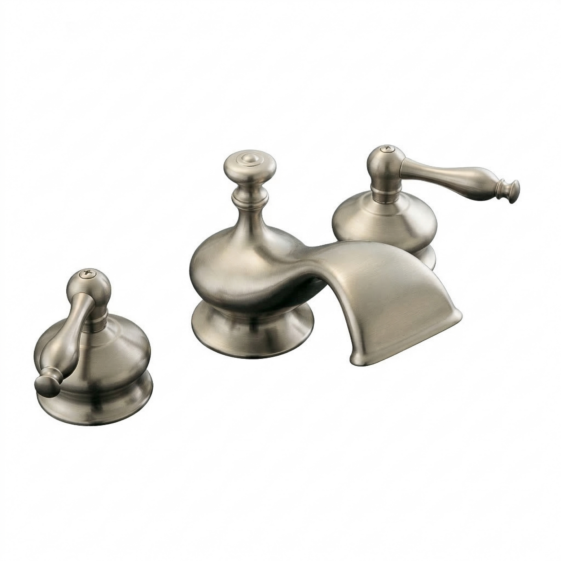 Thames Widespread Lav Faucet w/ Pop-Up Drain P0378 | Strom Living Matte Nickel - Bathroom Faucets