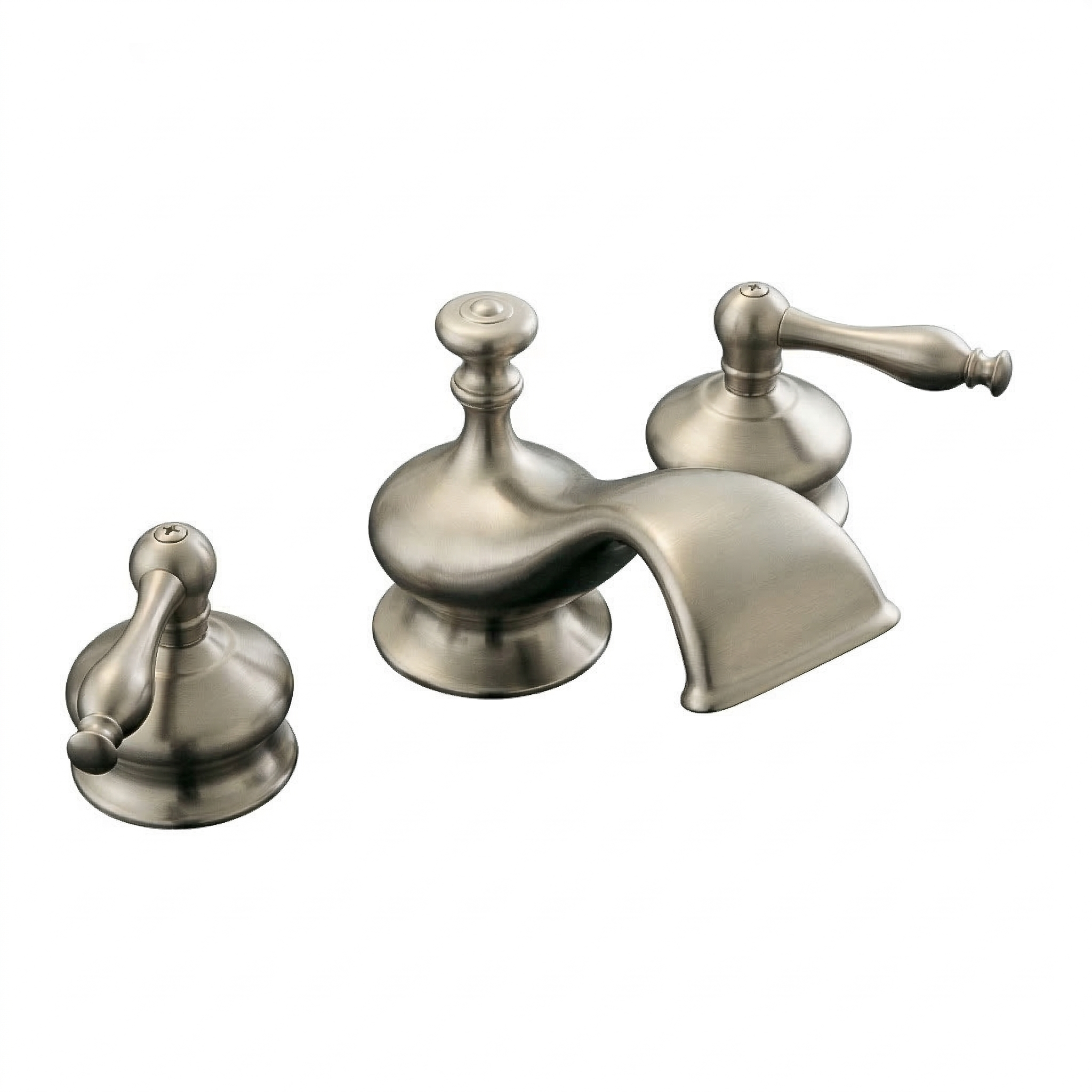 Thames Widespread Lav Faucet w/ Pop-Up Drain P0378 | Strom Living Matte Nickel - Bathroom Faucets