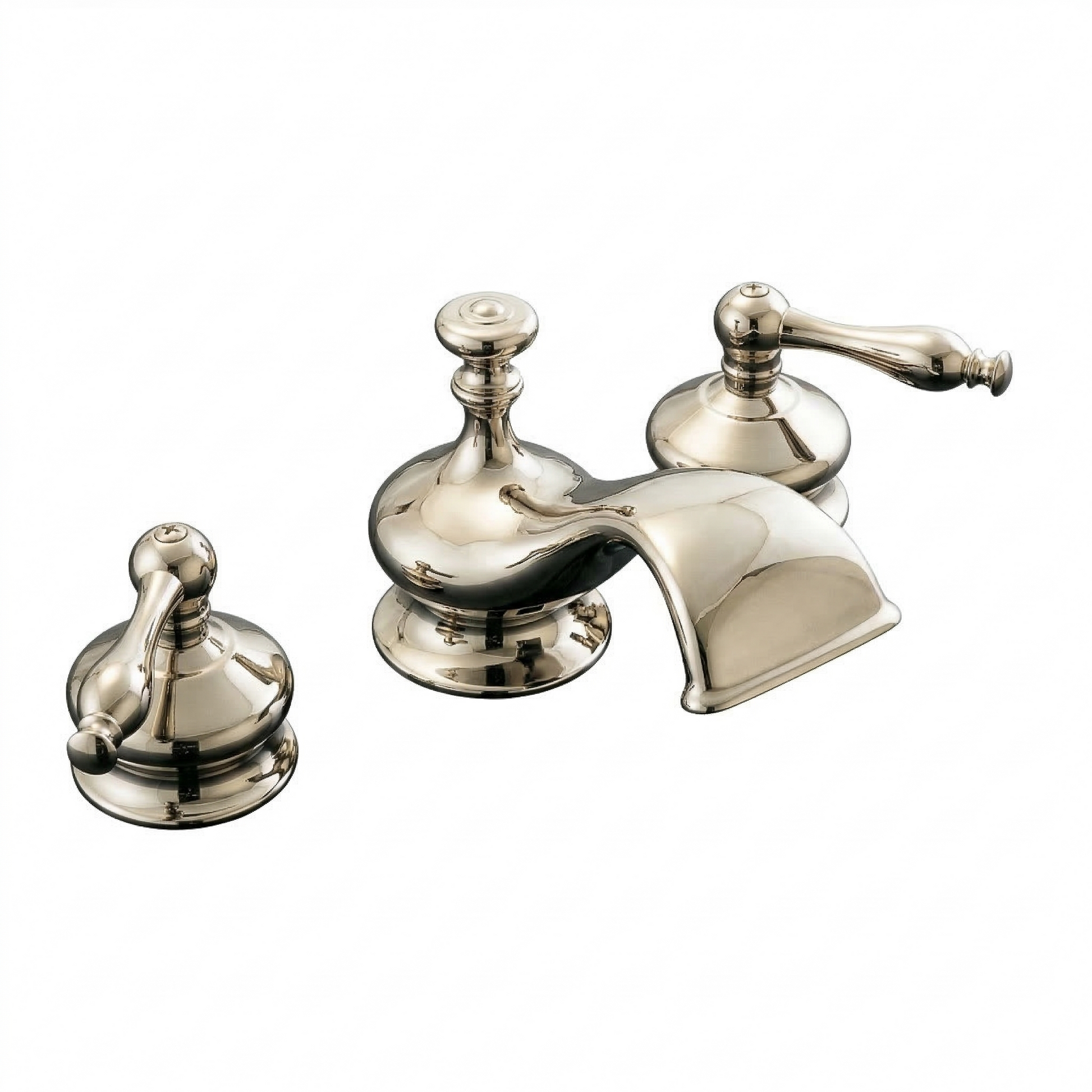 Thames Widespread Lav Faucet w/ Pop-Up Drain P0378 | Strom Living Polished Nickel - Bathroom Faucets