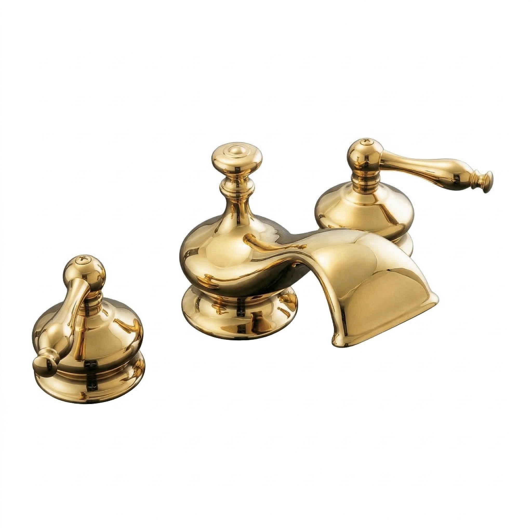 Thames Widespread Lav Faucet w/ Pop-Up Drain P0378 | Strom Living Polished Brass - Bathroom Faucets