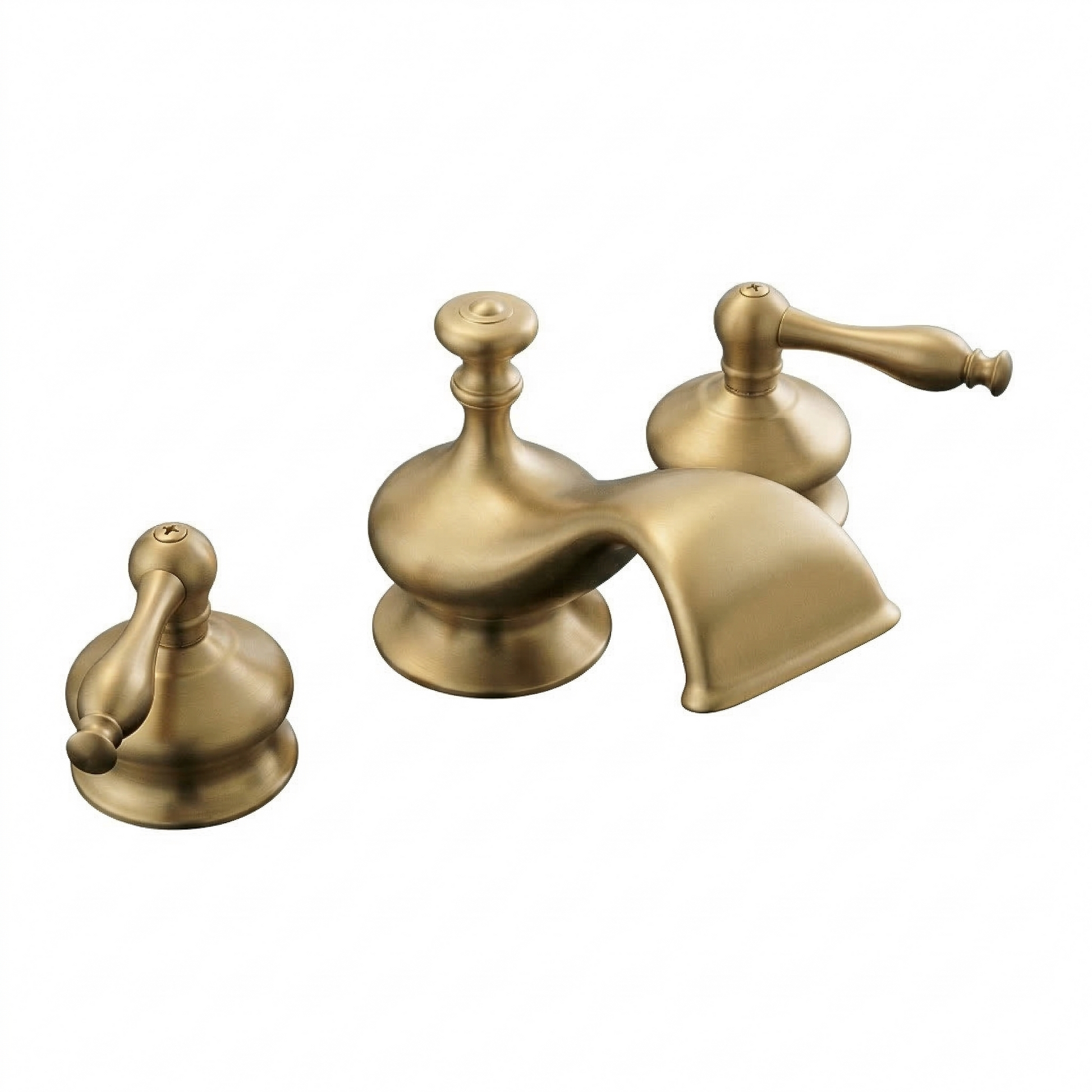 Thames Widespread Lav Faucet w/ Pop-Up Drain P0378 | Strom Living Raw Brass - Bathroom Faucets