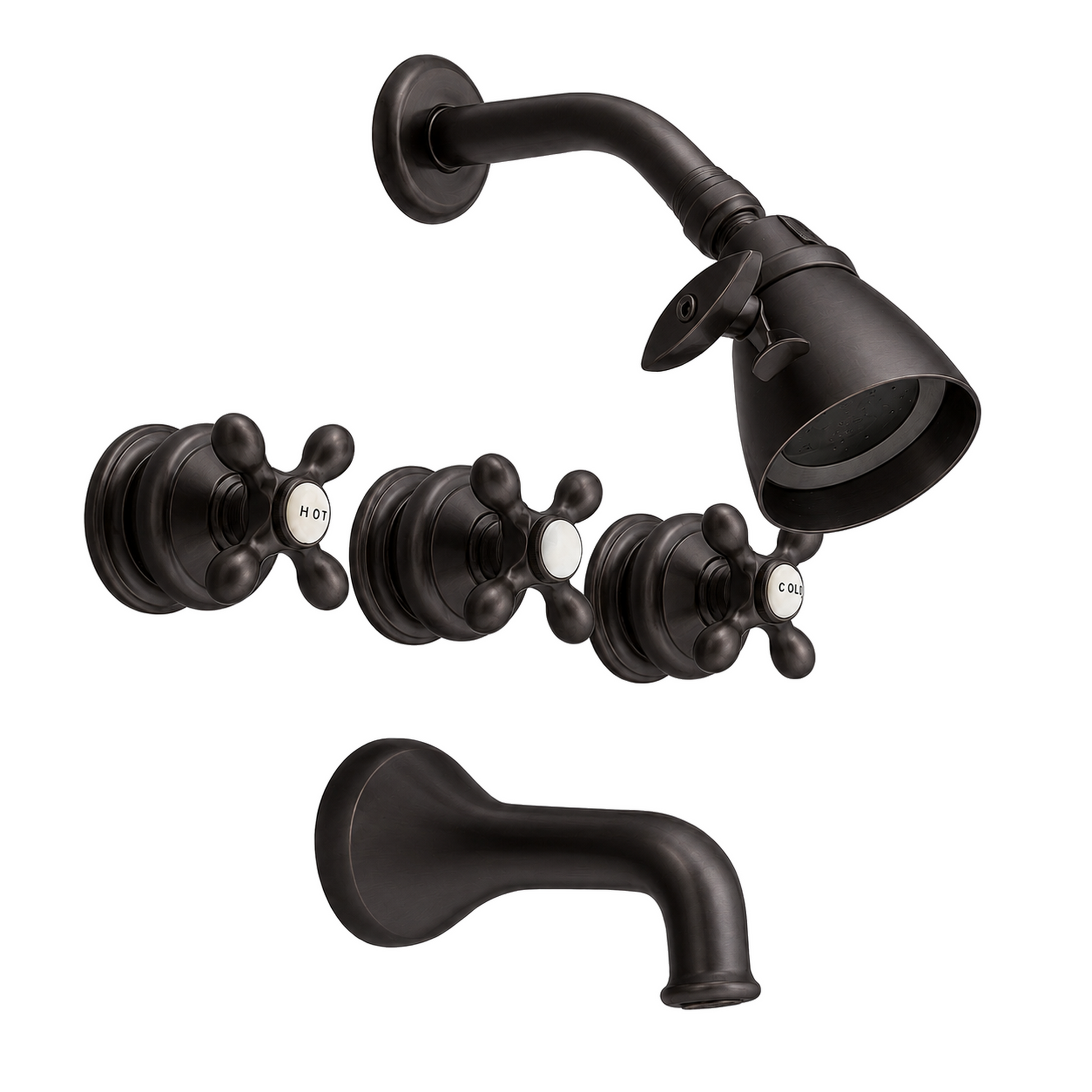 Thames In-Wall Tub & Shower Set P0381 | Strom Living Satin Black - Showers