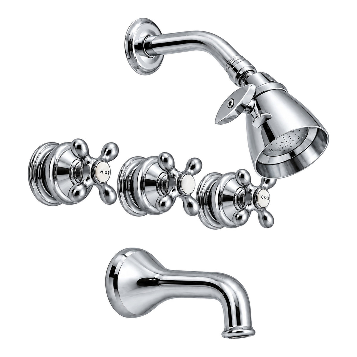 Thames In-Wall Tub & Shower Set P0381 in Chrome