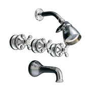 Thames In-Wall Shower Set With Cross Handle, 9" Centers and 2.5" Shower Nipple P0381 | Strom Living