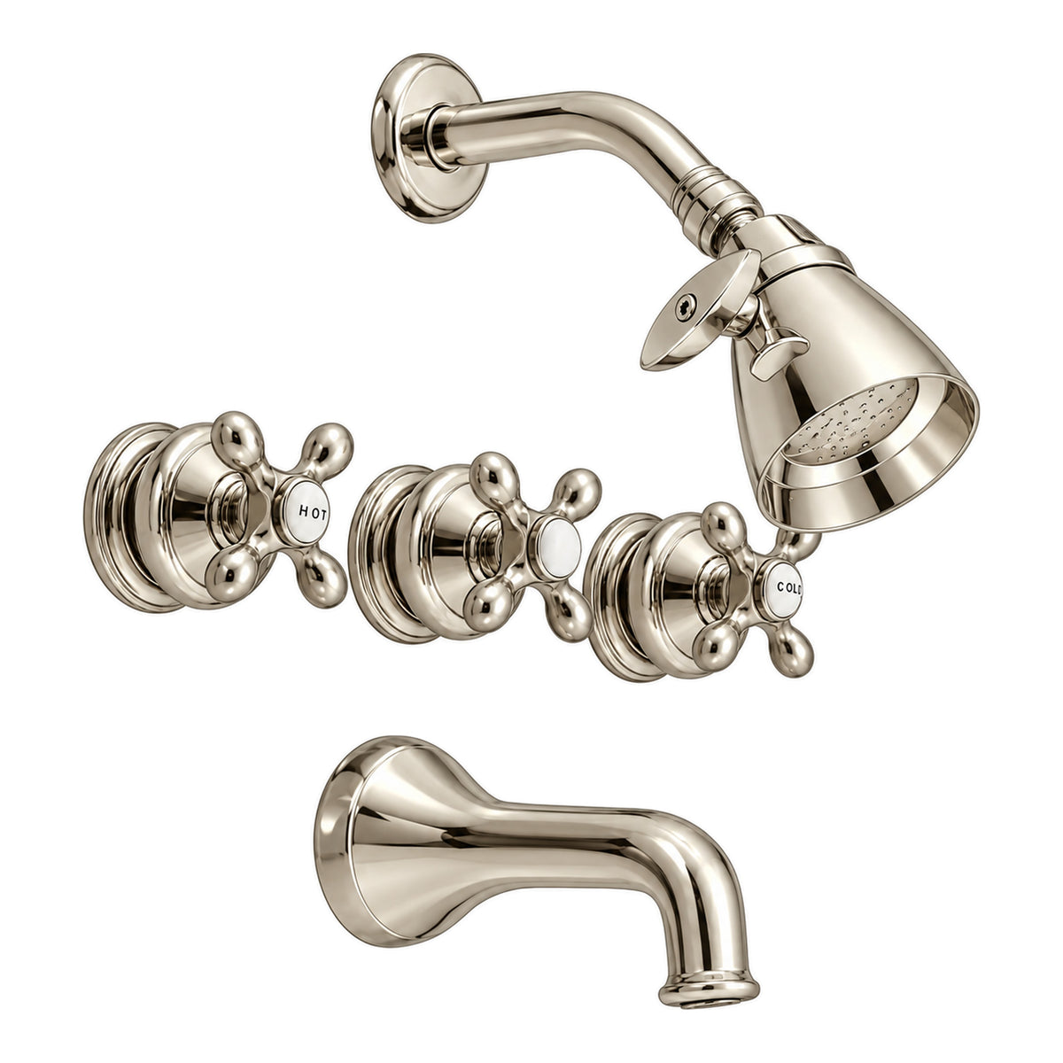 Thames In-Wall Tub & Shower Set P0381 in Polished Nickel