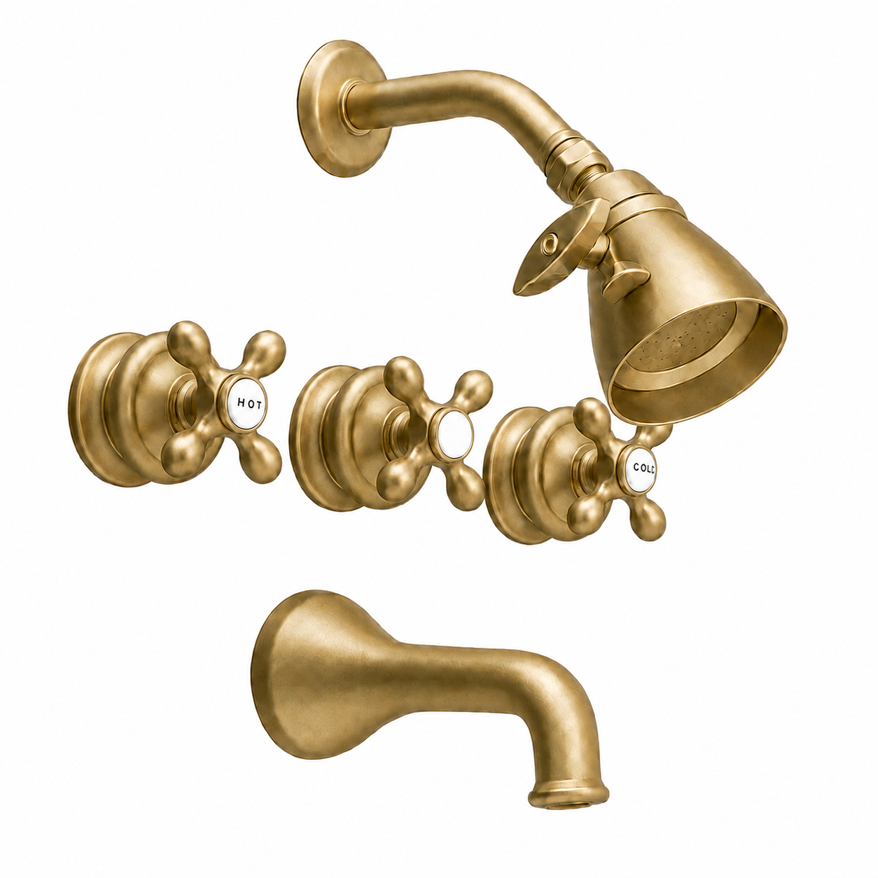 Thames In-Wall Tub & Shower Set P0381 | Strom Living Raw Brass - Showers
