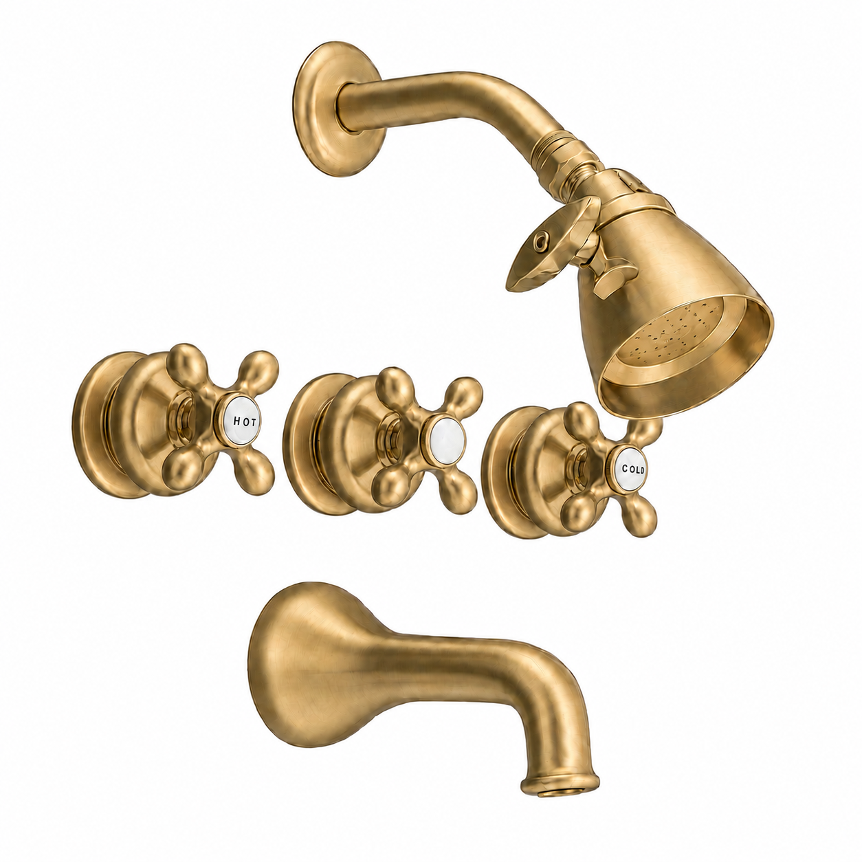 Thames In-Wall Tub & Shower Set P0381 | Strom Living Satin Brass - Showers