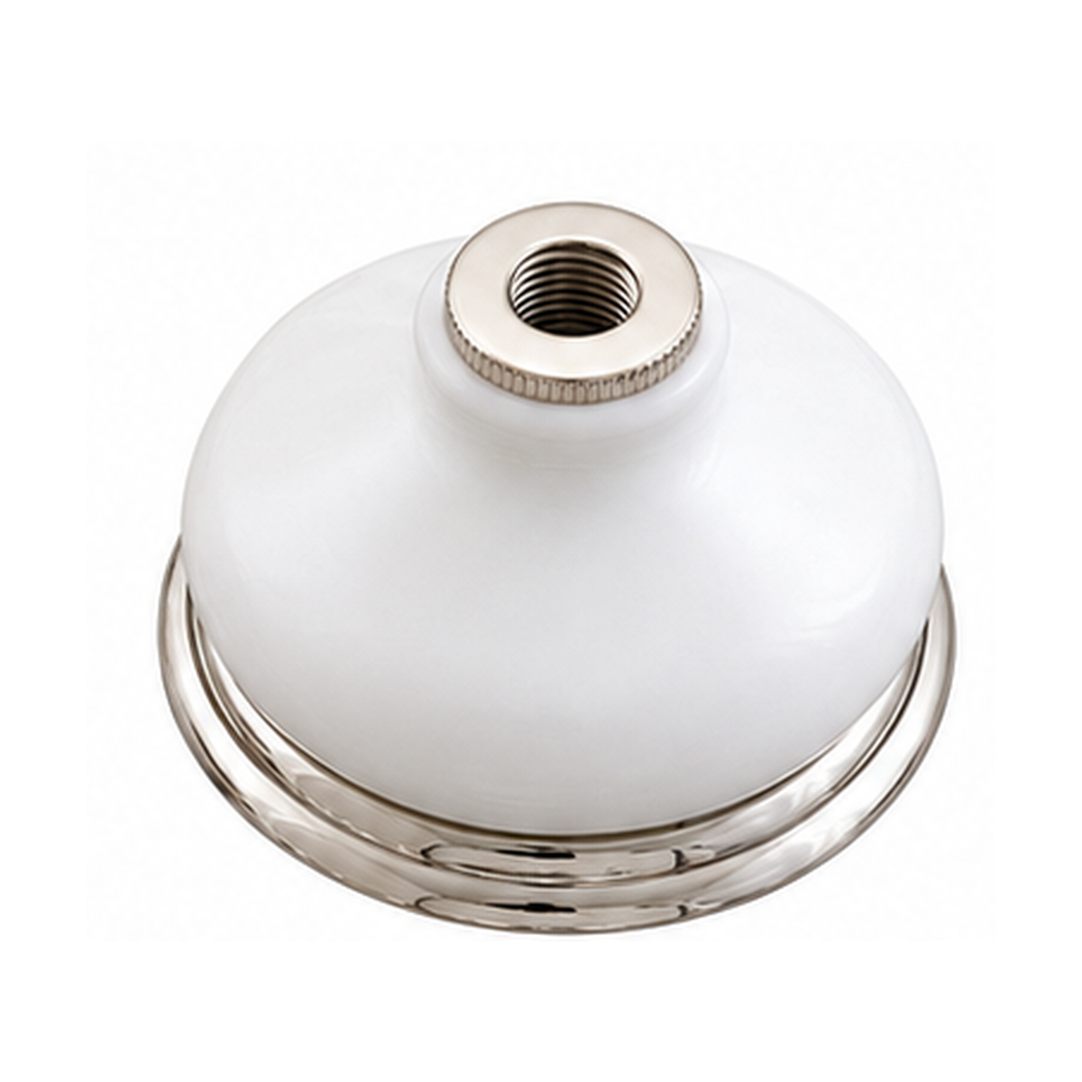 Strom Living Columbia Porcelain Escutcheon with Brass Ring Polished Nickel - Faucet Parts