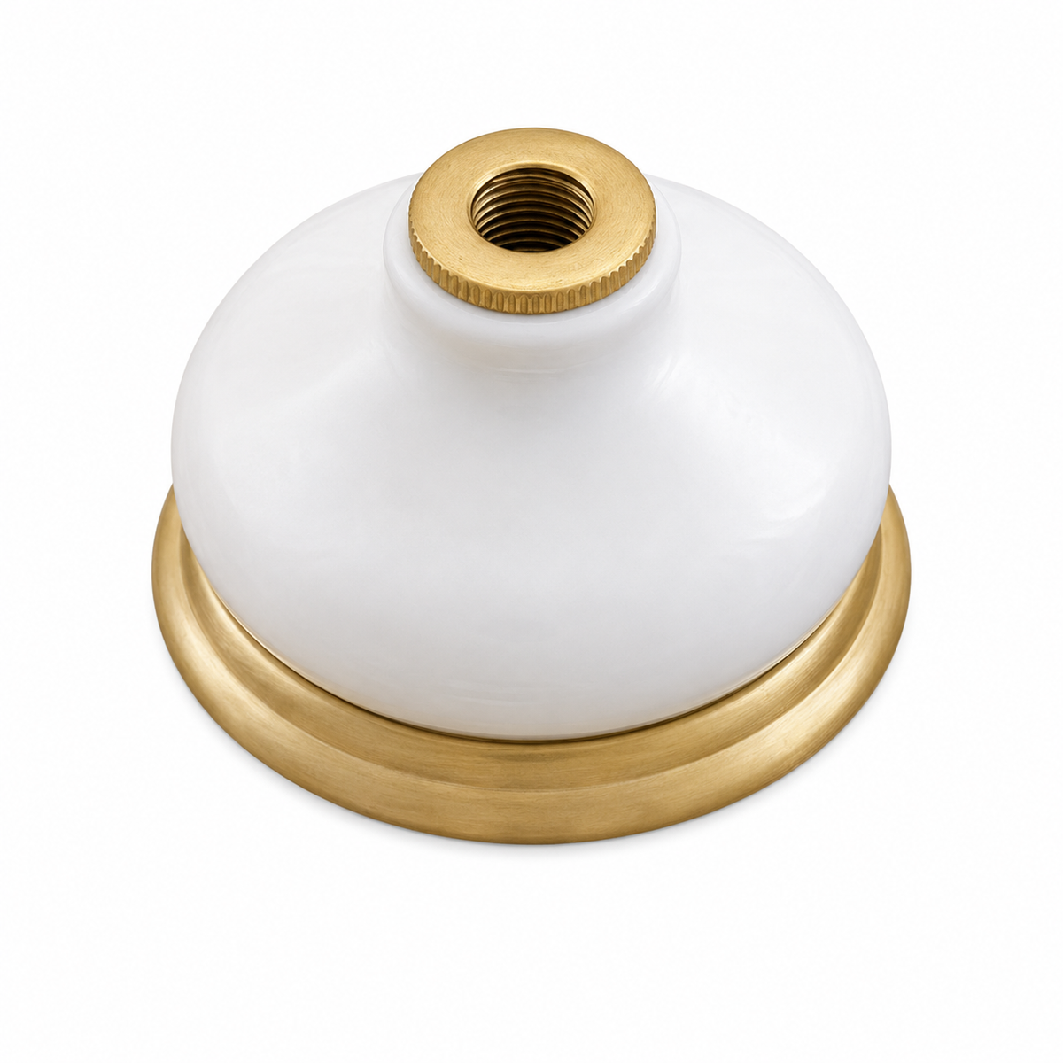 Strom Living Columbia Porcelain Escutcheon with Brass Ring Raw Brass - Faucet Parts