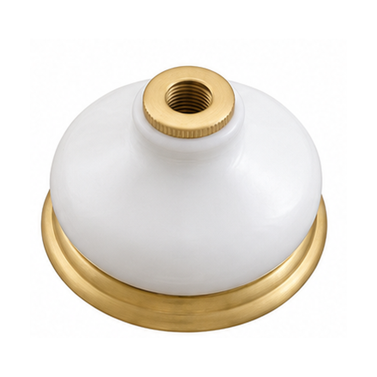 Strom Living Columbia Porcelain Escutcheon with Brass Ring Satin Brass - Faucet Parts