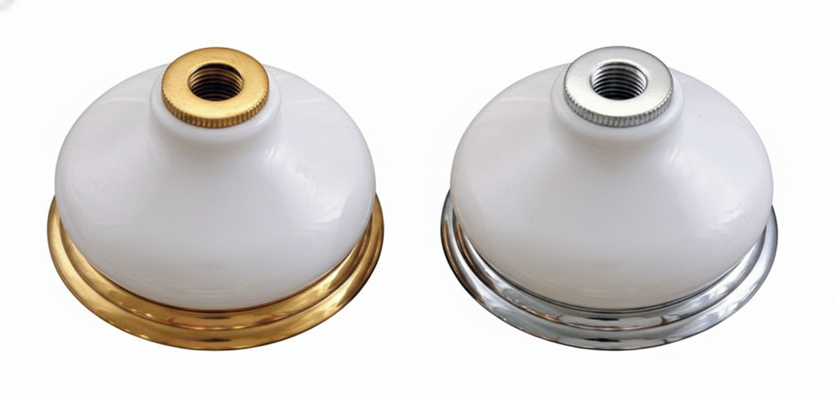 Strom Living Columbia Porcelain Escutcheon with Brass Ring - Faucet Parts